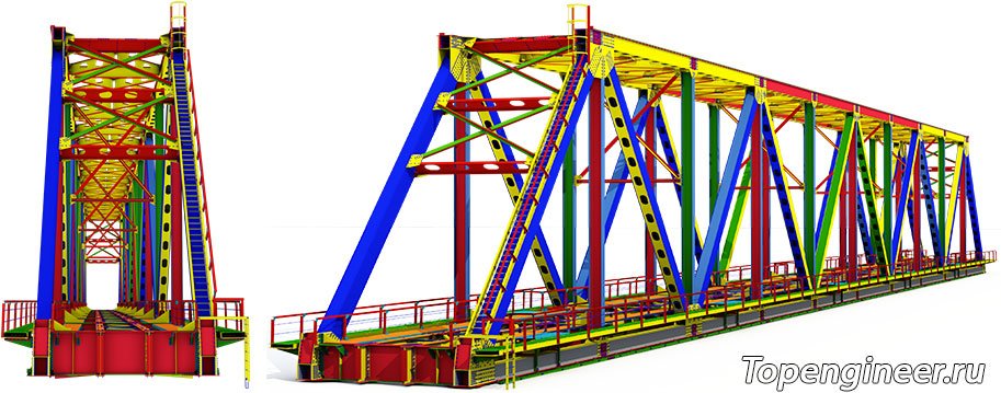 Проектирование железнодорожных мостов КМ и КМД - разработка КМД, КМ, КЖ. Tekla Structures - BIM  